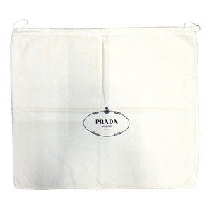 Prada Auth. Drawstring Dust Bag Pouch White  Navy Logo 19” x  22”